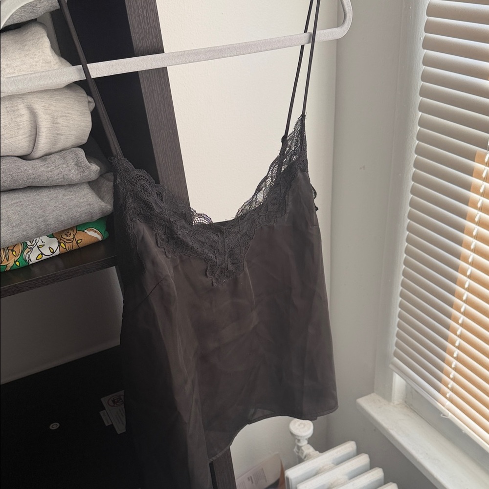 H&M Black Lace Trim Cami Top